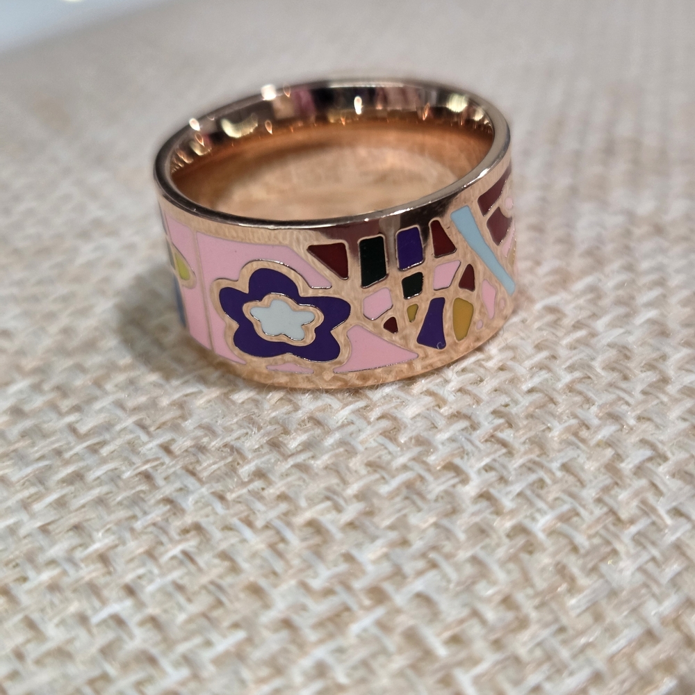 Colorful Mosaic Enamel Ring